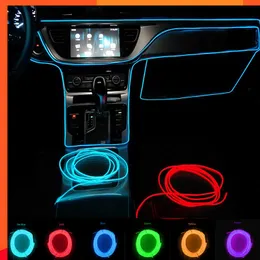 Araba iç dekoratif lambalar şeritler atmosfer lambası soğuk ışık dekoratif kontrol paneli konsolu otomatik LED ortam ışıkları 1/2/3/4/5m