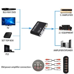 Conectores grwibeou 5.1 ch decodificador de áudio spdif coaxial a rca dts ac3 amplificador digital óptico amplificador analógico amplificador hd rush áudio rush