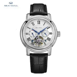 الساعات الأخرى 2023 Seagull Men S Watch Automatic Mechanical Wristwatch Multi Function Hollow Flywheel Business Simple D819 622 230703