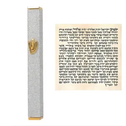 Dekorativa föremål Statyetter Judaica Klassisk Silver Aluminiumdörr Mezuzah Case Je Inflyttningspresent Present Till Heminredning Bildekoration Med Scroll 230704