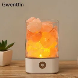 Lights Crystal Natural Himalayan Salt Lamp USB LED Multicolor Night Light Table Lava Lamps For Bedroom Bedside Fixture Chilm Decor HKD230704