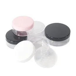 30G 50G Nieuwe Losse Poeder Pot Met Zeefje Lege Cosmetische Container Make Compact Met Zwart/Wit/helder/Roze Cap F3335 Kkkui