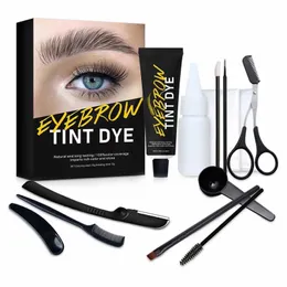 Eyebrow Enhancers Eyelash Tint Kit Semi Permanent Brow Dye Tattoo Cream With Borste Vattenfast Långvarig Makeup 230703