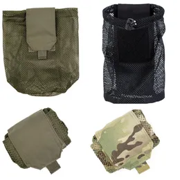 Bags Tactical Dump Drop Pouch Edc Molle Mesh Bag Military Airsoft Foldable Magazine Ammo Mag Pouches Storage Recycling Gear