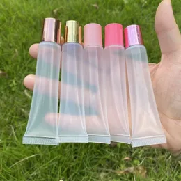 10ml 15ml 20ml Tubos Cosméticos Vazios Recarregáveis Tubo DIY Squeeze Bálsamo Brilho Labial Recipientes Cosméticos Transparentes Ferramentas de Maquiagem F2194 Turlq