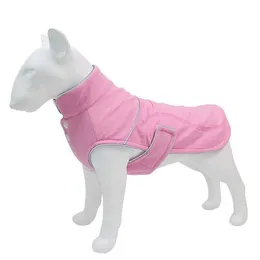 Vestuário para cães Jaqueta de inverno Colete com zíper Casaco outono inverno Lã polar Roupa para cachorro grande Oxford Faixa reflexiva Pano à prova d'água Quente 230704