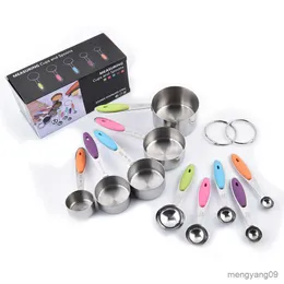 Outils de mesure en acier inoxydable tasses à mesurer cuillères ensemble accessoires de cuisine pour la cuisson de gâteaux cuisson faisant des outils de cuisine de mesure R230704