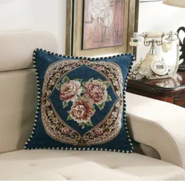 European Luxury Pillow Pillow Daisy Flower Sofa Cover For Living Room Decoration Waist Sleeping Persimmon Floral Pillowcase Navidad Home Decor YLW-002