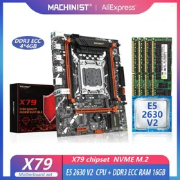 اللوحات الأم Machinist X79 Kit Motherboard مع Xeon E5 2630 V2 CPU Processor LGA 2011set DDR3 16G (4 4G) ECC RAM Memory NVME M.2 USB