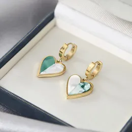 Серьги Szn 316L из нержавеющей стали очарование Love Heart Green White Emale Cool Crowe для женщин винтажные ювелирные подарки подарки