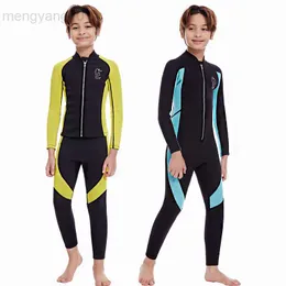 Fatos de mergulho Drysuits Full Wetsuit Kids 2mm Neoprene Diving Suit For Boys Girls Surf Scuba Swimwear Child Underwater Freediving Swimsuit Keep Warm HKD230704