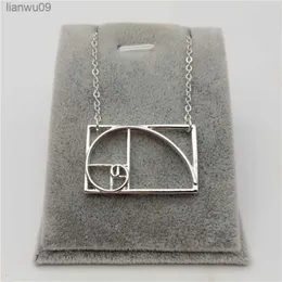 Elfin New Science Jewelry Fibonacci Necklace Silver Color Golden Ratio Necklace Wearable Mathematics Phi irrational Jewelry L230704