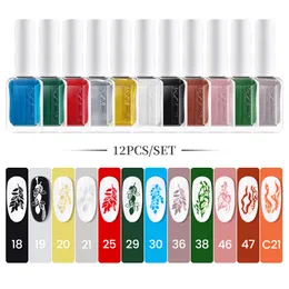 Nail Gel 11ml Nail Stamping Polish Set Gold Silver Black White Nail Art Printing Varnish for Nail Stamp Plate Design Manicure Paint Oil 230703