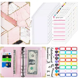 Notepads A6 Budget Organizer Binder Cash Envelope System Loose Leaf Notebook Diy Journal Agenda Planner With Zipper Pocket Expense Sheet 230703