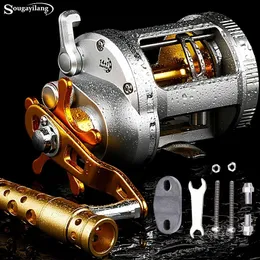 Baitcasting Reels Sougayilang Strong Drag Drum Fishing Level Wind Right Hand Trolling Reel Jigging for Saltwater Sea Pesca 230704