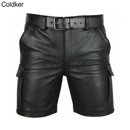 Herrshorts Sommar Streetwear Trend Herr PU konstläder med fickor Nattklubbskläder Fritidsmode Medeltida Punkdräkter 5XL 230703