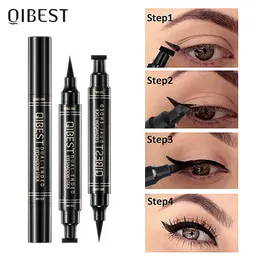 Eye ShadowLiner Combination QI Eyeliner Stamp 2 In1 Eyeliner w płynie Ołówek Dwugłowy pieczęć Znaczki Eyeliner Wodoodporny szybkoschnący Eyeliner Makeup 230703