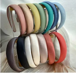 20mm Fashion Satin Headbands for Girls Women Sponge Padded Fabric Hair Bands Hair Hoops For Daily