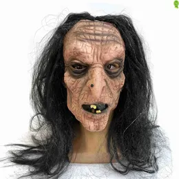 Halloween horror long-haired witch headgear old man head mask haunted house escape room scary scene dress up decoration props