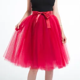 Gonne 5 strati 65 cm Lunghezza al ginocchio Gonna in tulle Elegante Tutu a pieghe Vintage Lolita Sottoveste Faldas Mujer Saia Jupe 230703