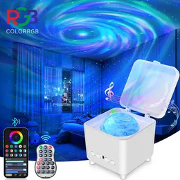 Lights Star Galaxy z pilotem z głośnikiem 15 kolorów lampka nocna projektor APP Bluetooth Magic box HKD230704