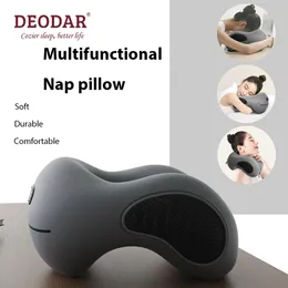 Massager Deodar Multifunction Memory Foam Neck Pillow Slow Rebound Soft Travel Pillow for Sleeping Cervical Health Massage Nap Pillows