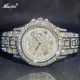 Outros Relógios Relogio Masculino Luxo MISS Ice Out Diamond Watch Multifuncional Day Date Adjust Calendar Quartz For Men Dro 230703