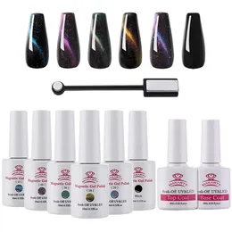 Gel per unghie Makartt Cat Eye Gel Smalto per unghie 5 colori Smalto per unghie magnetico con Top Base Coat Smalto gel nero e stick magnetico 10ML 230703