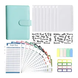 Binders A6 Binder Cover with A6 Binder Pockets Expense Budget Sheets Sticker Labels for Money Cash Envelopes System 230704