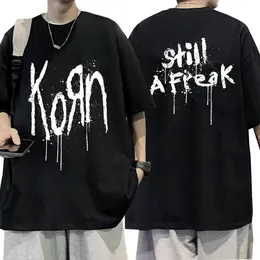 Erkek Tişörtleri Korn Müzik Konser Konseri Rock Band Dünya Tur Tişört Erkekler Vintage Metal Gotik Büyük Boyut Tişört Giyim Kısa Kollu Tişörtler 230703