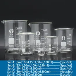 Set di coperchi per bicchieri AF Lab Bicchiere in vetro borosilicato Resistente al calore Misurino graduato per attrezzature da laboratorio 230703