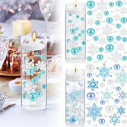 Decorative Objects Figurines Christmas Vase Filler Durable Acrylic Floating Pearls for Vases Creative Pearl Snowflake Water Gels Beads Table 230704