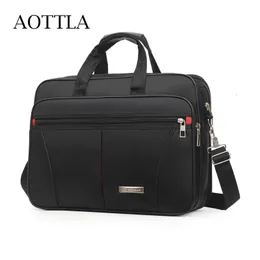 Briefcases AOTTLA Handbag For Male 17.5 Inch Big Capacity Laptop Bag Nylon Good Quality Men Shoulder Bag Classic Pure Color Men's Briefcase 230703