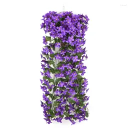 Decorative Flowers E5BB 2pcs Artificial Hanging Violet Multifunction Simulation Ornament For Wedding Birthday Holiday Decoration Charm