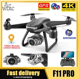 Acessórios Wlrc 2021 Novo F11 Pro Drone 4k Profissional com Câmera HD Distância 1200m 25mins Voo Brushless Motor Rc Brinquedos Presentes para Criança