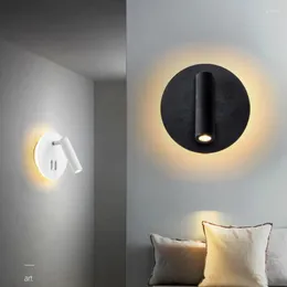 Vägglampa Sovrum Säng Spotlights Med Switch El Reading Minimalistiska Lampor