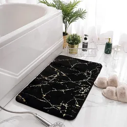 Tappetini da bagno Inyahome Tappeti da bagno in marmo Tappetini da bagno antiscivolo in oro nero Tappetini da bagno lavabili ultra morbidi per tappetini da bagno Tappeto 230703