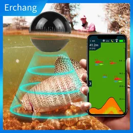 Fish Finder Erchang XA02 Portable Sonar Sensor Deeper Depth 48m/160ft Detector Alarm Bluetooth Fish Finder For Fishing Wireless Echo Sounder HKD230703
