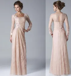 2023 Ny kollektion Brudens mor-klänningar med ihålig rygg högtidsklänning aftonklänningar med fodral Spetsappliuker Långärmad ankellång