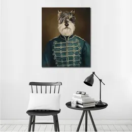 Animal Portraits Dog Canvas Art The French Hussar Thierry Poncelet Oil Painting Reproduction Handmade Modern Office Decor