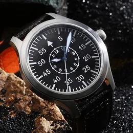 다른 시계 탈출 시간 VH31 Quartz Movement Pilot Watch Type B 또는 A 형 검은 색 다이얼 및 42mm 케이스 방수 100m 230703