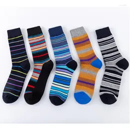 Women Socks Autumn Winter 1 Pairs Happy Stripe Men Crew Fashion Soft Cotton Long Funny Colorful Print Casual