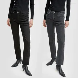 Damenjeans 2023, einfach zu tragen, mittelhohe Taille, schlankes, gerades Bein, Stretch-Stil