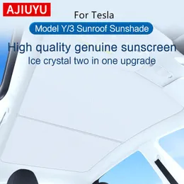 Cień ajiuyu Sun Shade Sunroof Car for Tesla Model 3 Y - Upgrade Ice Cloth Burzacz Słońca Szklany Dach Front Tylna świetlik 230701