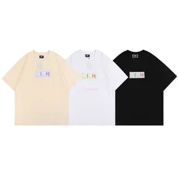 Designer Fashion Clothing Tees Tshirts Niche Fashion Kith Box Simple Floral Print Loose Casual Round Neck Short Sleeved Tshirt for Both Men and Women cotton Streetwe