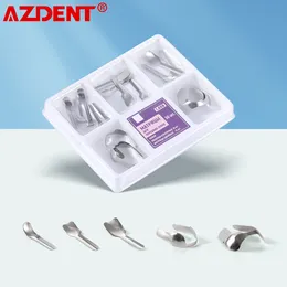 آخر نظافة عن طريق الفم Azdent 30pcs مربع الأسنان القريبة الأمامية شرائط أمامية كبيرة توأم مصفوفة التوأم الصغيرة مواد استعادة مختبر 230703