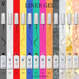 Unghie finte VINIMAY Set di 12 colori Draw Line Gel Nail Art Polish Vernice UV Soak Off Gelpolish Lacque Primer 230704