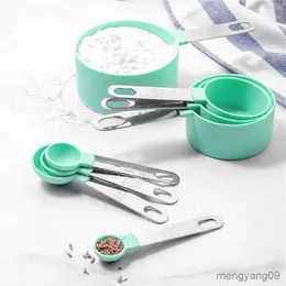 Mätverktyg 10st/8 st/4 st mätkoppar skedar set te kaffe mätverktyg rostfritt uppsättningar bakning kök tillbehör prylar r230704