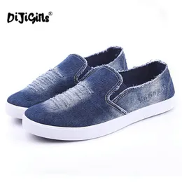 Klänningskor dijigirls sommarmän andas slip på klippt ut denim casual canvas platt klackar storlek 39 44 230703