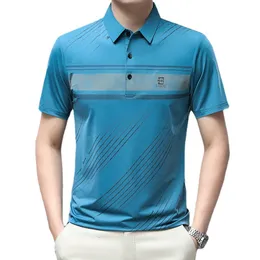 Męskie koszulki polo 2023 moda koszulka Polo z krótkim rękawem Business Casual jednolita klapa Top codziennie na zewnątrz ubrania do gry w golfa 230704